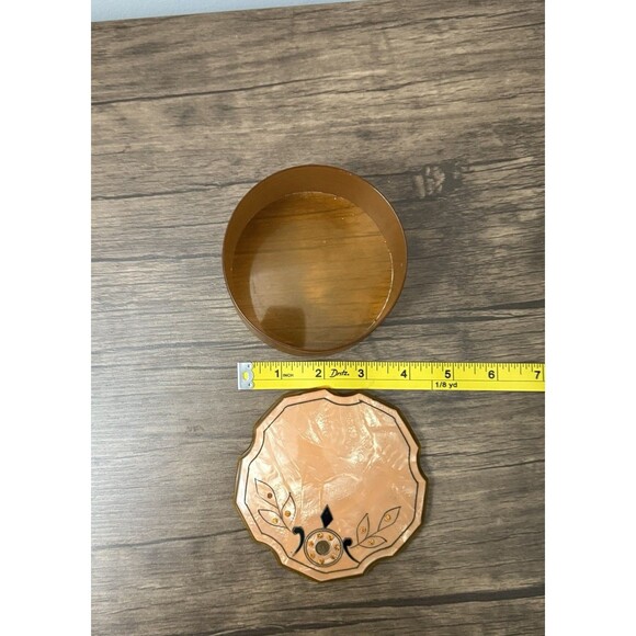 Vintage Art Deco Celluloid Vanity Set | 1940’s| Faux Marble Peach Design - Picture 5 of 10